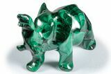 Polished Banded Malachite Elephant Carving - DR Congo #335562-1